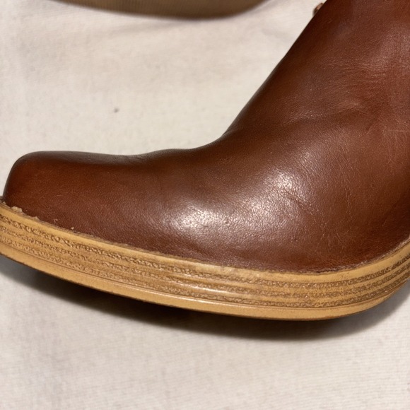Vintage No Boundaries Brown Leather Heeled Clogs Coastal Cowgirl Boho Y2K Sz 8.5 - Picture 7 of 12